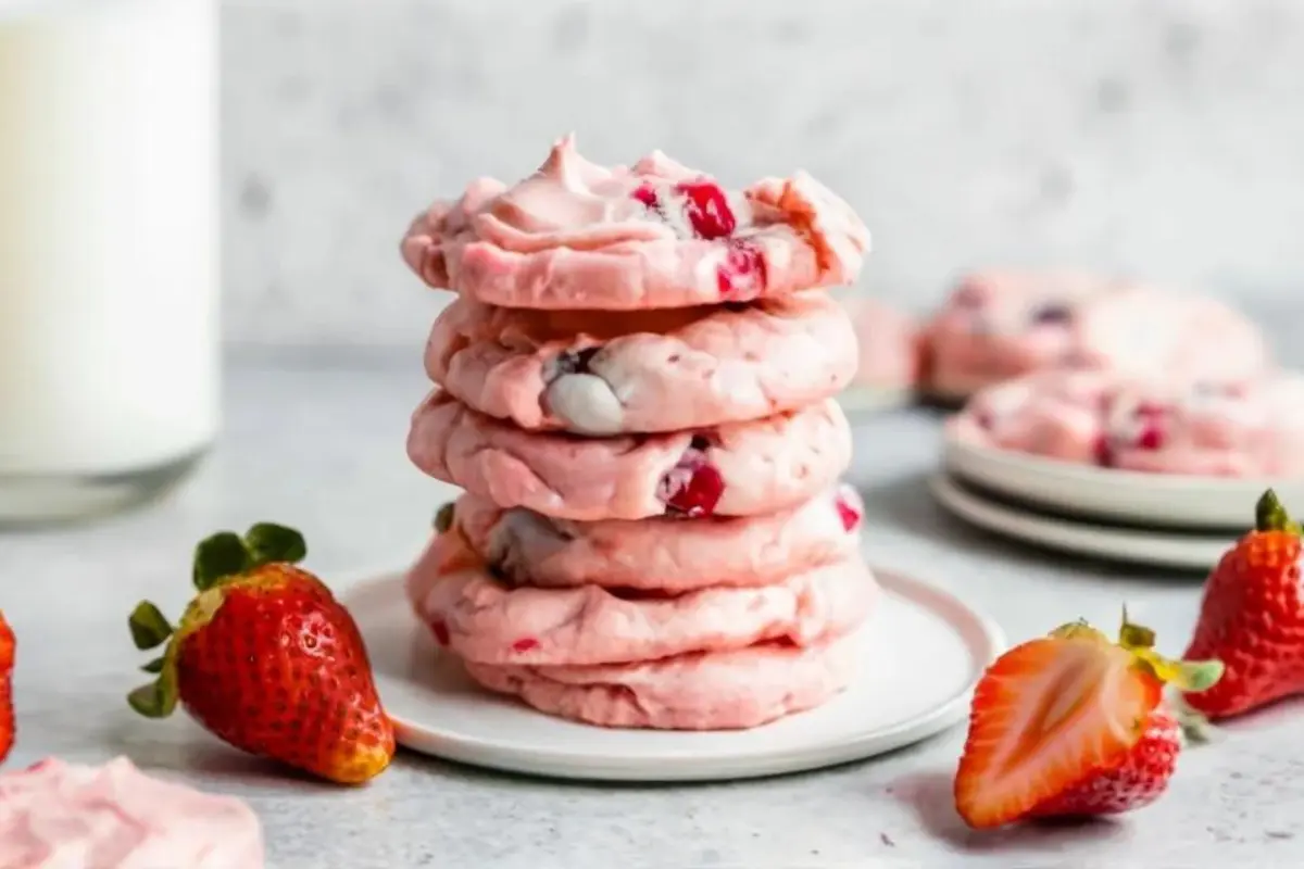 Easy Strawberry Cake Mix Cookies with Cool Whip Recipe
